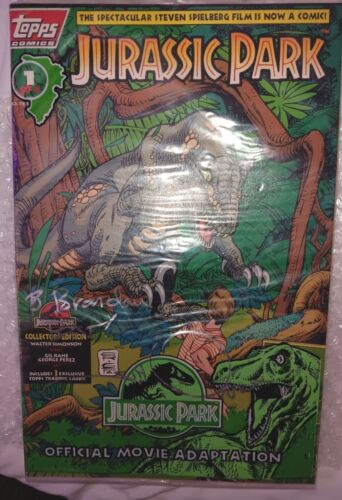 Topps Comics Jurassic Park Issue #1 Signed & Sealed InBag w 3 Trading Cards 1993 - Picture 1 of 4