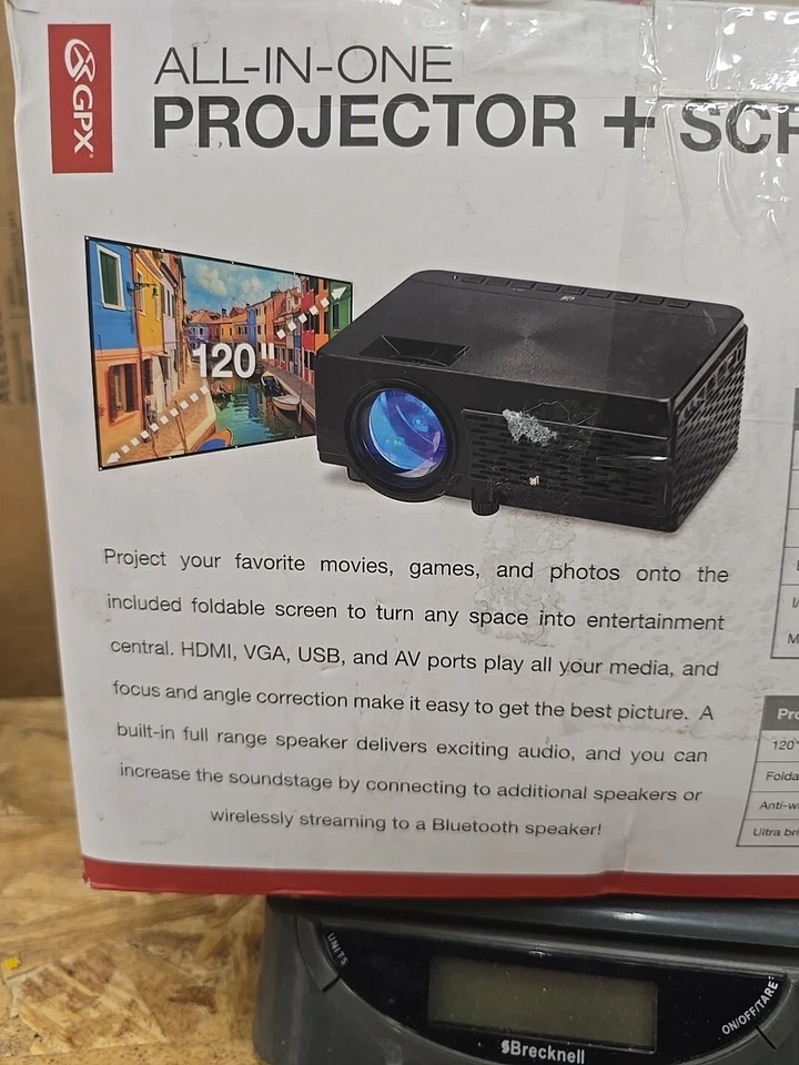 120” GPX All-IN-ONE Movie Projector and Screen Kit, 120" Screen Size - NEW N5 - Image 3 of 3