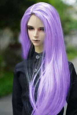 6-7'' 1/6 BJD Doll Wig Hair Bright Light Purple Long Gorgeous Straight Wavy tips