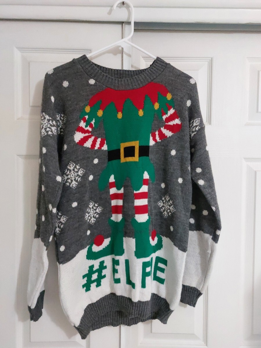 Club L Christmas Knit Sweater Elfie Large womans Made in UK