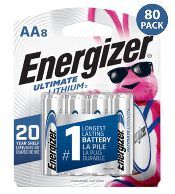 Energizer Ultimate Lithium Size Aa L91 Batteries 80 Pack Ebay