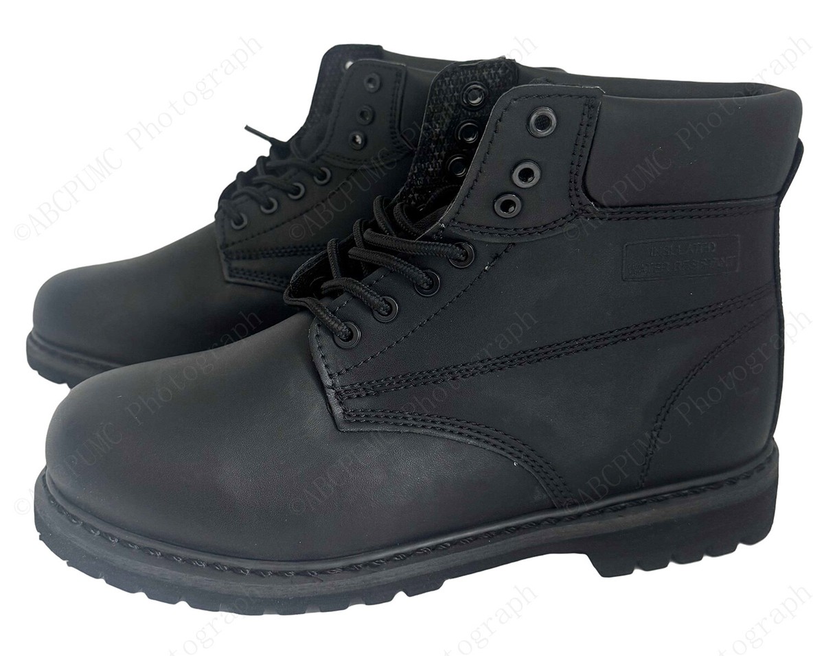 Men\'s Black Slip-On Work Boots with Cushioned Collar mens boots slip on composite toe Work Boots | Safety Work Boots main image 3