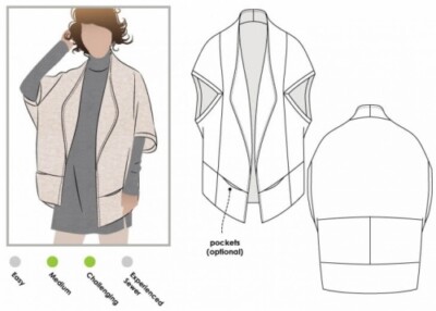 Style Arc Schnittmuster violette Jacke Damen Größen 4-16