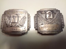 80 VINTAGE STERLING SILVER 1948 FOOTBALL BUCKLE 1949 METAL FOOTBALL BUCKLE