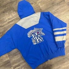Vintage 90's Apex One Kentucky Wildcats Puffer Jacket Men Size XL Hooded Blue