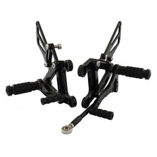 Nero pedane arretrate regolabili rearset per KAWASAKI Ninja ZX6R ZX636 2003-2004