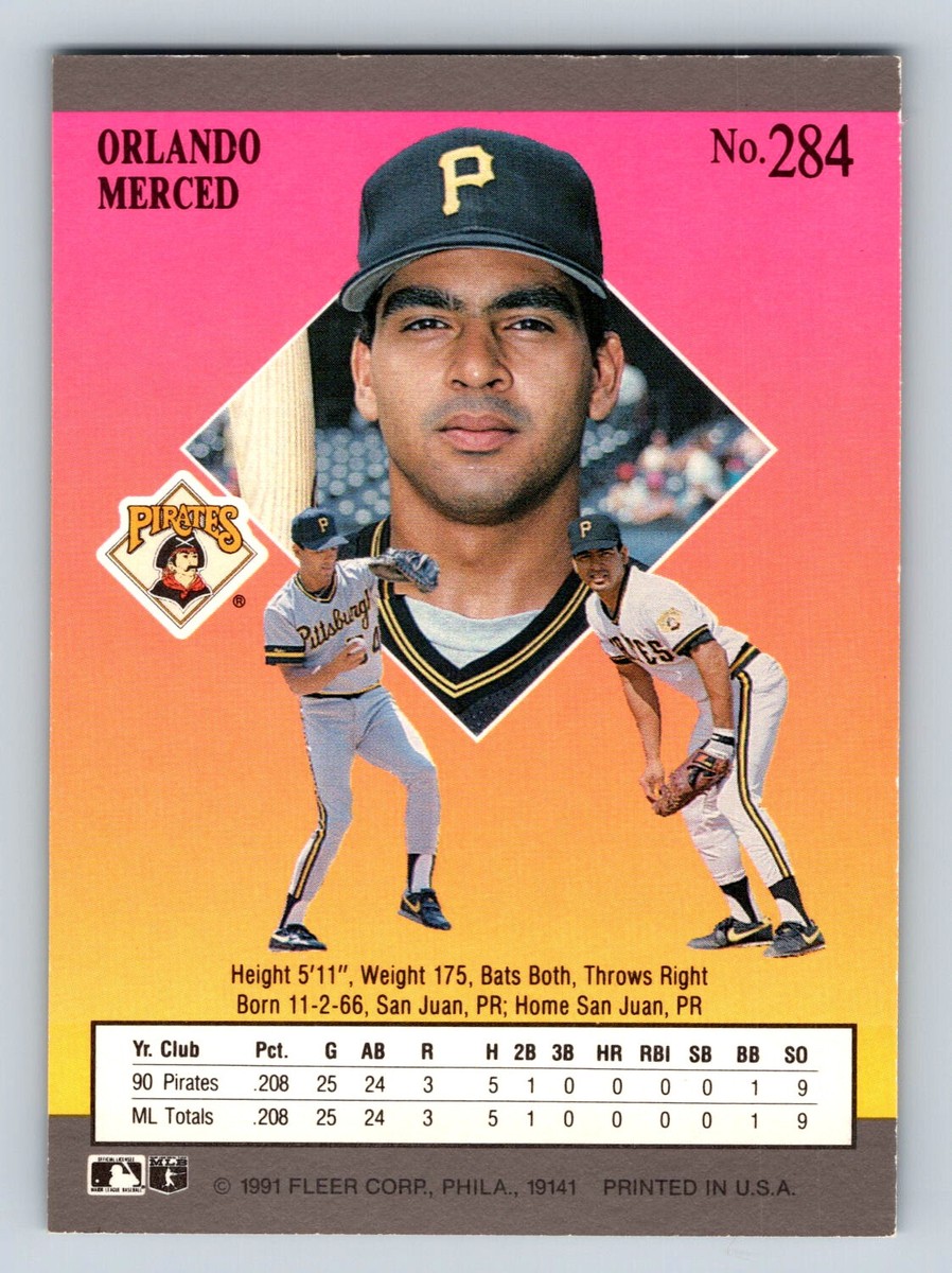 1991 Ultra Pittsburgh Pirates Baseball Card #284 Orlando Merced