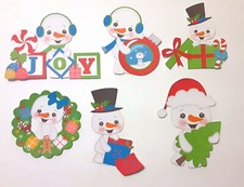 3D UPick Snowmen Christmas Tree Giftd JOY Holiday Scrapbook Card Embellishment