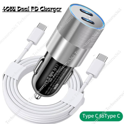 For iPhone 15 16 17 Plus iPad Pro Samsung 40W USB-C Fast Charger PD Type-C Cable