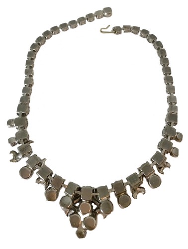 Vintage Weiss Grey Rhinestone Jewellery Parure Set Bracelet, Necklace & Earrings - Picture 3 of 12