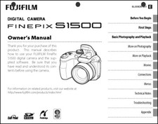 FujiFilm FinePix S1500 Digital Camera User Guide Instruction Manual