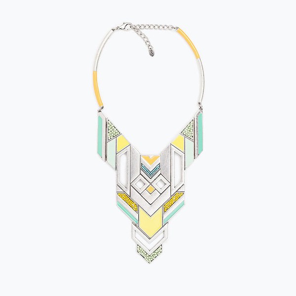 ZARA YELLOW GREEN MULTICOLORED ETHNIC NECKLACE