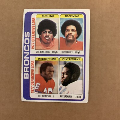 1978 Topps # 508 Denver Broncos Team Leaders Checklist Football Clean Unmarked