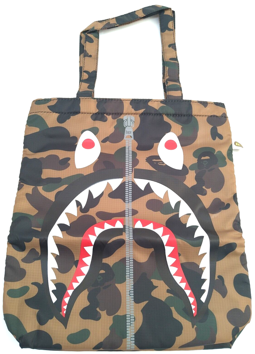A Bathing Ape Camo Shark Cushion Tote Bag from Magazine Emook 2015