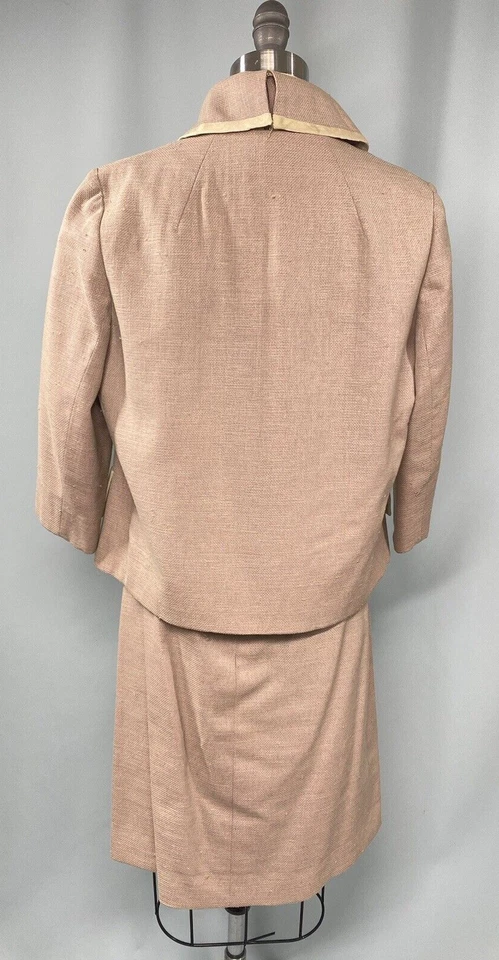 Conjunto Traje Falda Vintage TALLA PEQUEÑA PETITE Rosa Seda Natural LILLI ANN'S 60s Foto 4 de 4