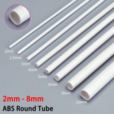 White ABS Round Hollow Tube 2mm-8mm Plastic P...