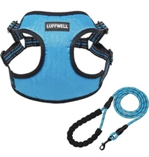 Blue Dog Harness Step-in Vest with Leash Breathable Puppy Cat Dog XS