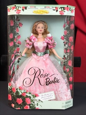 NIB Vintage 1998 ROSE BARBIE Garden of Flowers 1st Series Collector Edition Doll