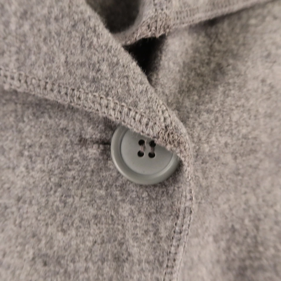 Твиды свитер женщин L серый 100% шерсти кнопка вверх ребристый рукав кардиган куртка - Изображение 4 из 4