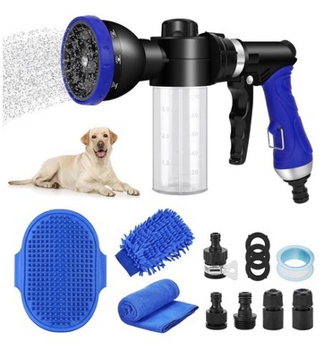 Pet Bath Hose Sprayer Kit Dog Shower Washer Foam Sprayer Garden Hose