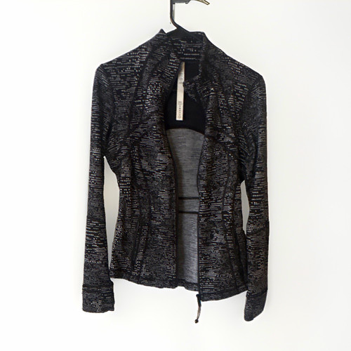lululemon Define Full Zip Slim Track Jacket Geometric Black Gray Women’s 6