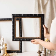 Vintage Black Gold Wooden Photo Frame 16 Inch for Wall or Table Display