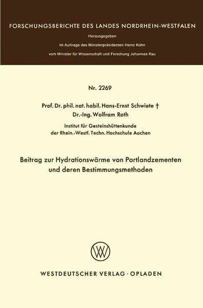 Beitrag Zur HydrationswäRme Von Portlandzementen Und Deren Bestimmungsmethoden-image