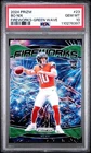 2024 Panini Prizm - Fireworks Bo Nix #23 Green Ice Prizm (RC) PSA 10