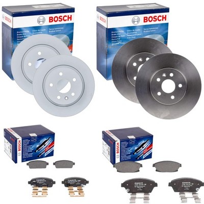 BOSCH BREMSSCHEIBEN + BELÄGE VORNE + HINTEN passend für OPEL MOKKA + MOKKA X