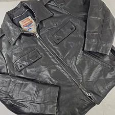 VINTAGE AMERICAN LEATHERWEAR MEN'S BLACK THINSULATE JACKET SIZE 44 SIZE LARGE...