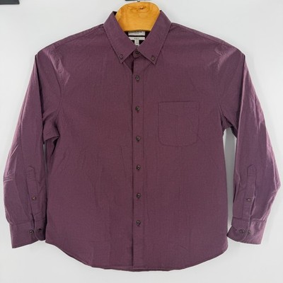 Bonobos Slim Fit Shirt Mens XL Short Plum Purple Micro Check Button Down Cotton