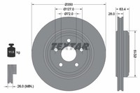2Er-Set 2Er Set Bremsscheibe Textar 92282003 Jeep 05181512AC Jeep 5151512AC