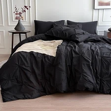 King Size Comforter Set 7 Pieces King Bedding Set Bed in A Bag Bed Set Black