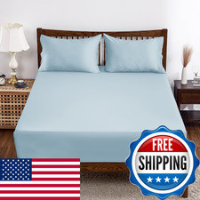 Shunjie.Home Bamboo Viscose Fitted Sheet Twin Size Only 400 Thread Count 8-16