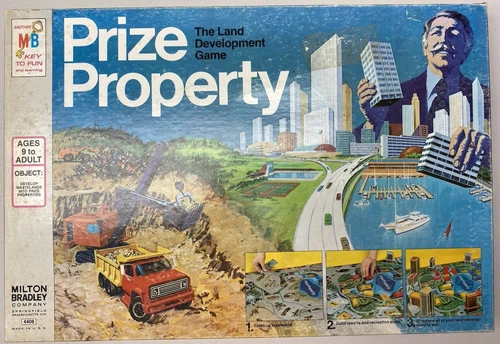 VTG 1974, Milton Bradley Prize Property Board Game, Missing only the Gavel