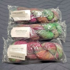 Hawthorne Superwash Sock Yarn "Woodstock Multi" Wool Blend 100g 357yds 3pk NEW