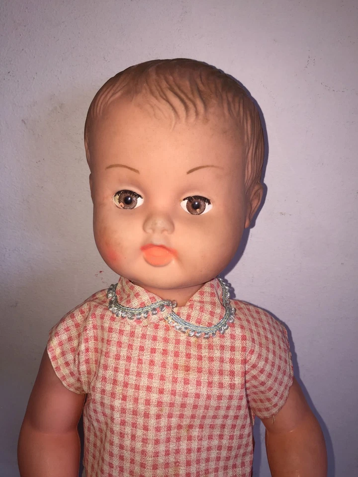 BAMBOLA 38 cm forse in Celluloide con Occhi Mobili Vintage anni 60-70 - Immagine 2 di 4