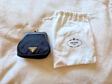PRADA Tessuto Kiss Lock Frame Coin Pouch Black NWT Neiman Marcus (never used)