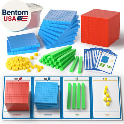 Base Ten Blocks with Place Value Chart - Math Manipulatives for Kids.Counting Bl