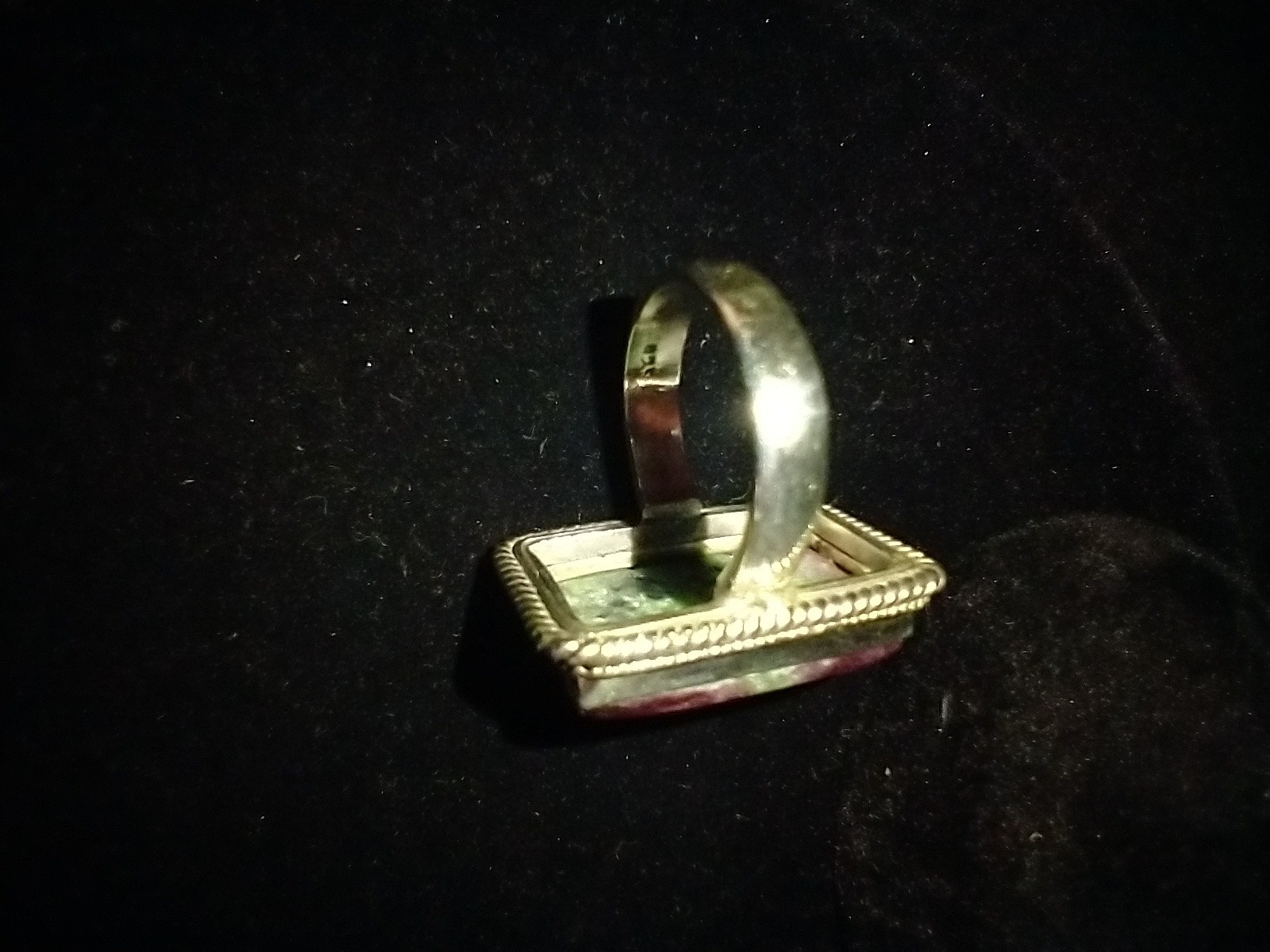 Sterling Silver Ruby Zoisite Ring Size 7.75 Large… - image 15