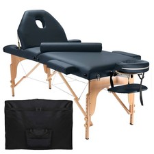 Portable Massage Table with Bolster and Tilt Backrest - Blue