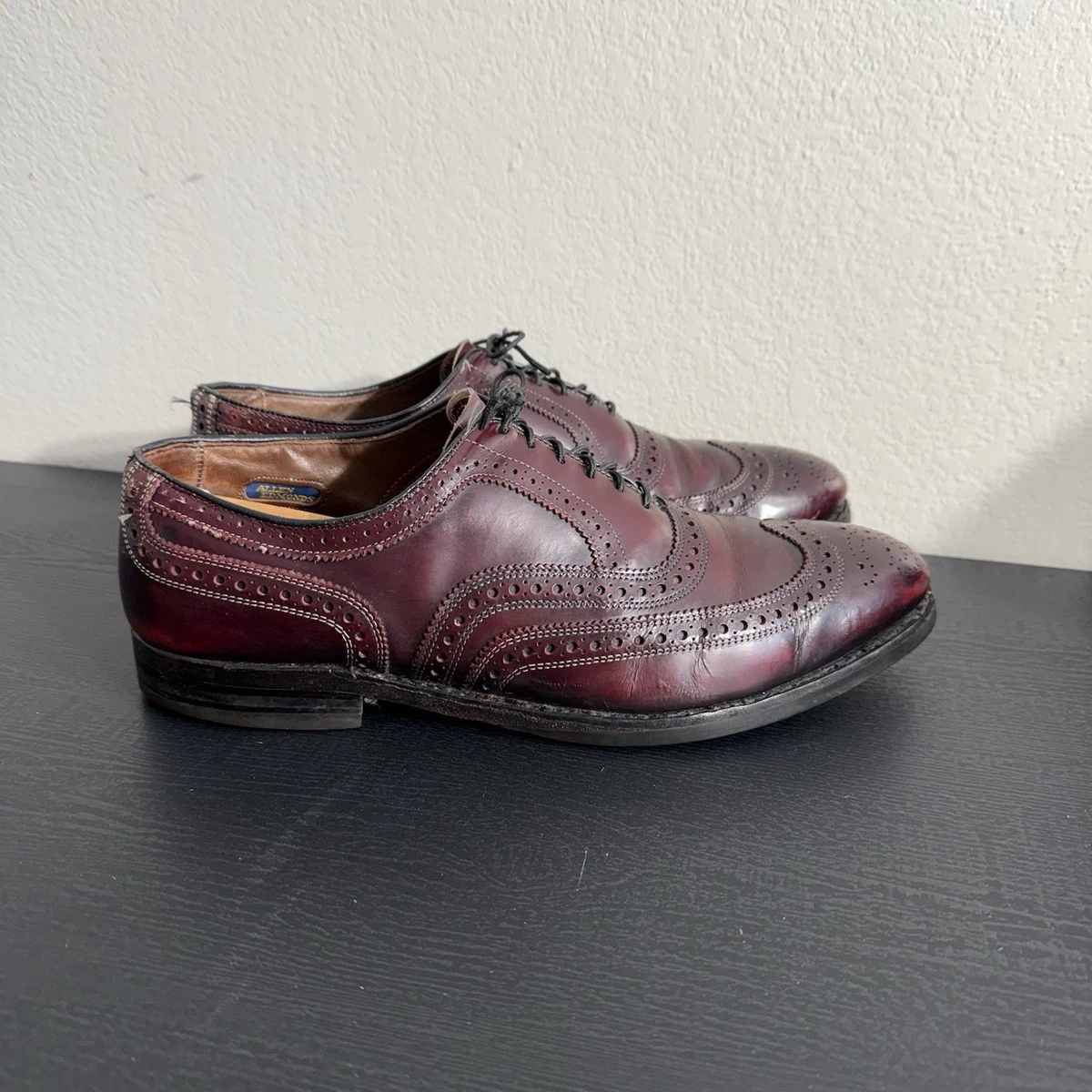 Allen Edmonds Canfield Burgundy Leather Wingtip Oxford Shoes Mens 11 C USA Made Allen Edmonds C Oxford Dress Shoes for Men for sale | eBay main image 2