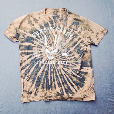 Guns N Roes Paradise City LA Mens 2XL Shirt Brown Tie Die Bravado Cotton Blend