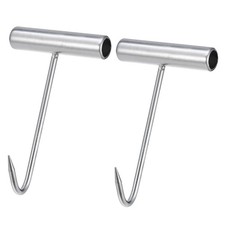 6" T-Handle Meat Boning Hook Galvanized T Hooks for Restaurant 2Pcs