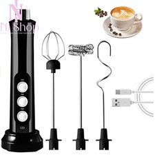 3 In 1 Milk Frother Electric Rechargeable Milk Foam Maker Drink Coffee Mixer NEW