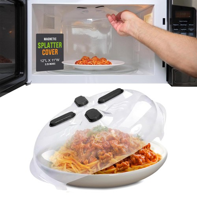 #ad HOVER COVER Magnetic Splatter Cover 12 Inch Clear BPA Free Food Lid Vented ... $27.94