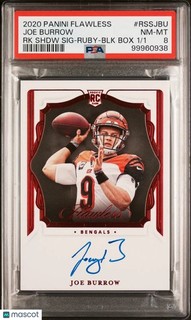 2020 Flawless Rookie Shadow Auto Joe Burrow Ruby Black Box PSA 8 1/1 (WP