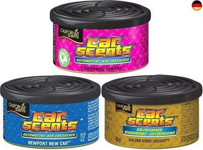 California Scents Auto-Lufterfrischer 3 Pack Set ? Coronado Cherry + Newport New
