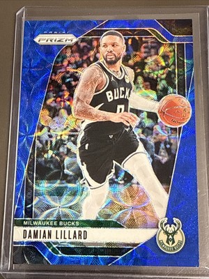 2024-25 Prizm Damian Lillard #90 Choice Blue Prizm /49 Bucks