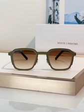 Olive Green Square Sunglasses Gradient Brown ...
